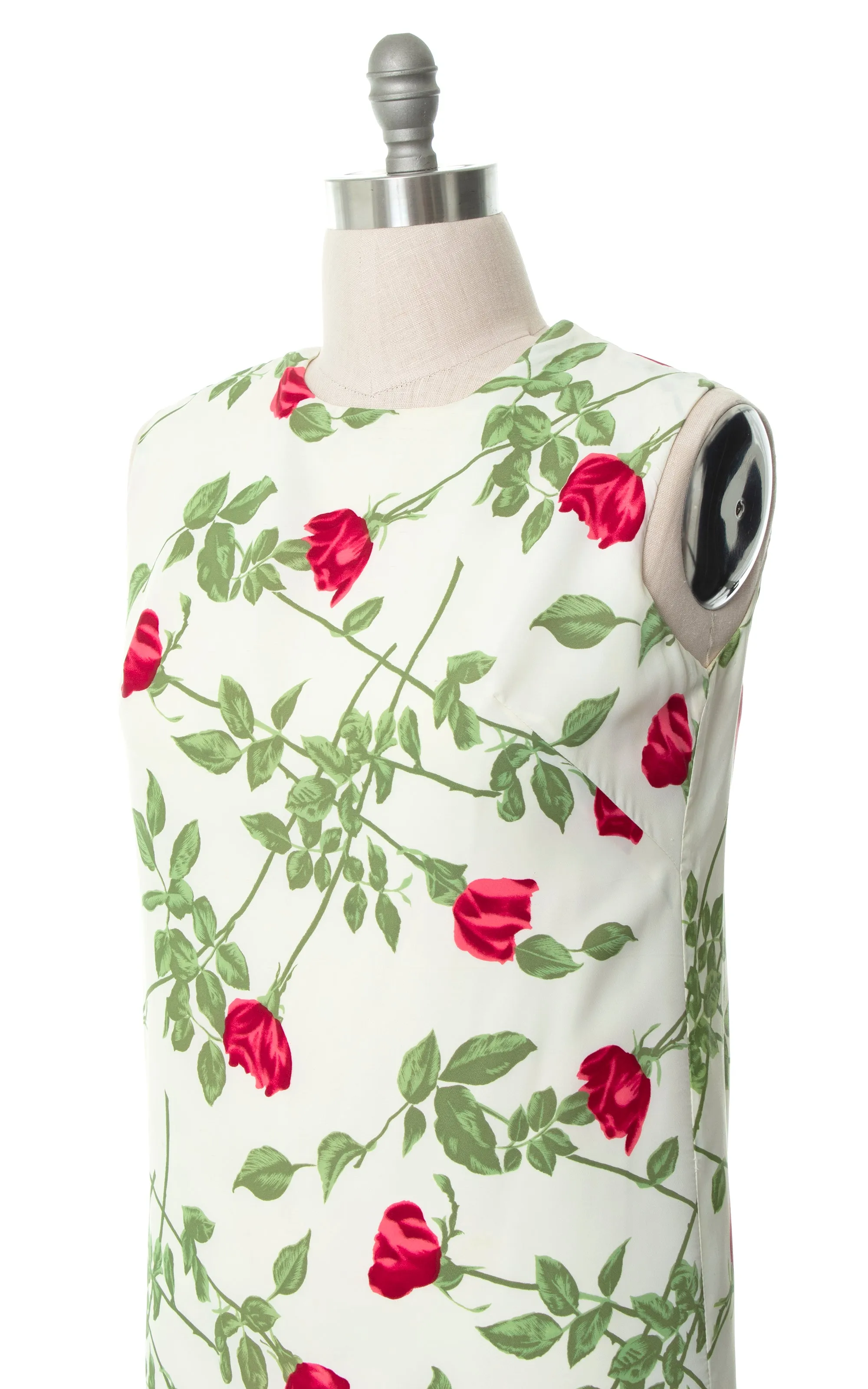 1960s Rose Stems Shift Dress | medium/large