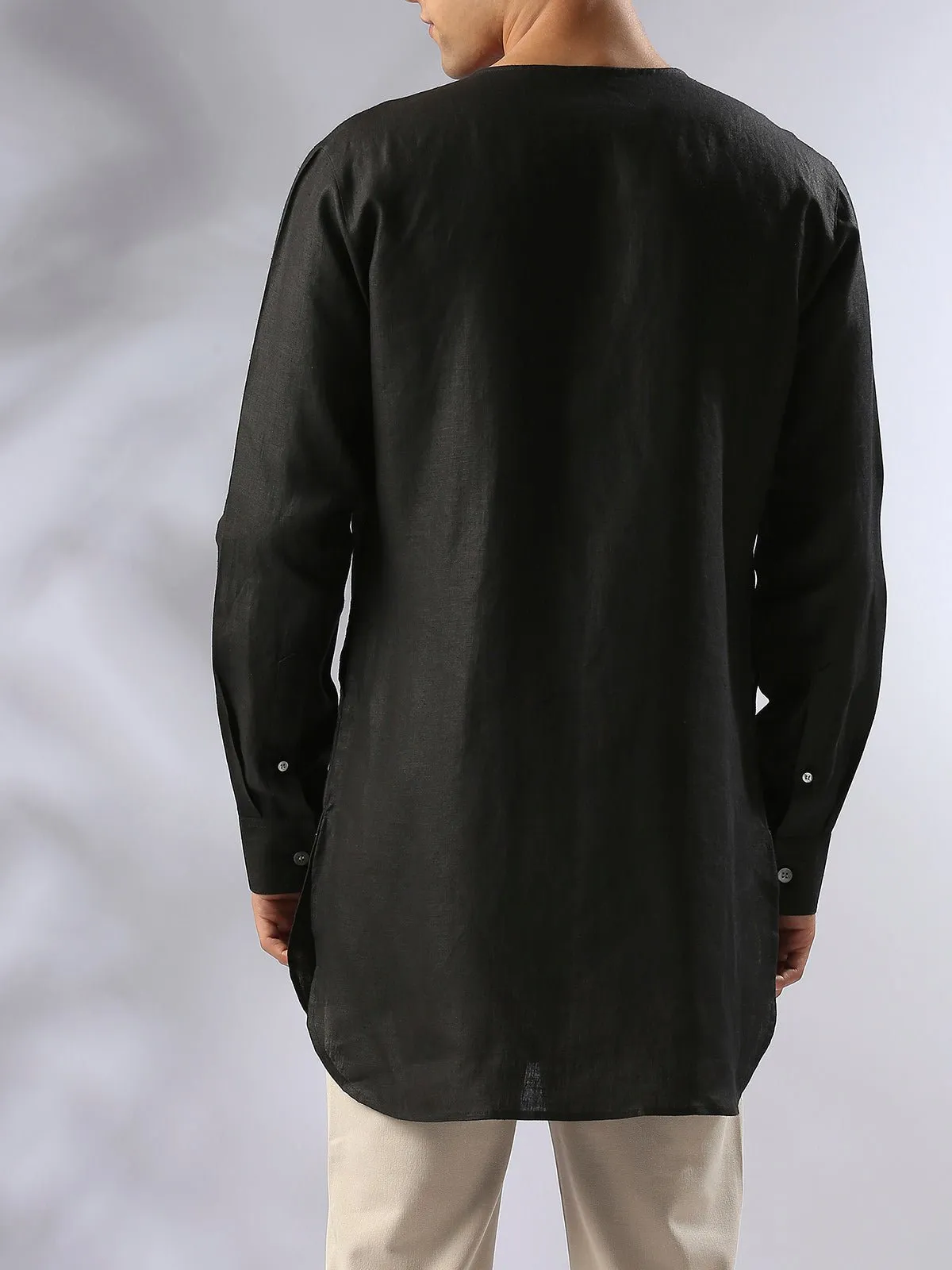 Ashoka Double Breasted Kurta Black