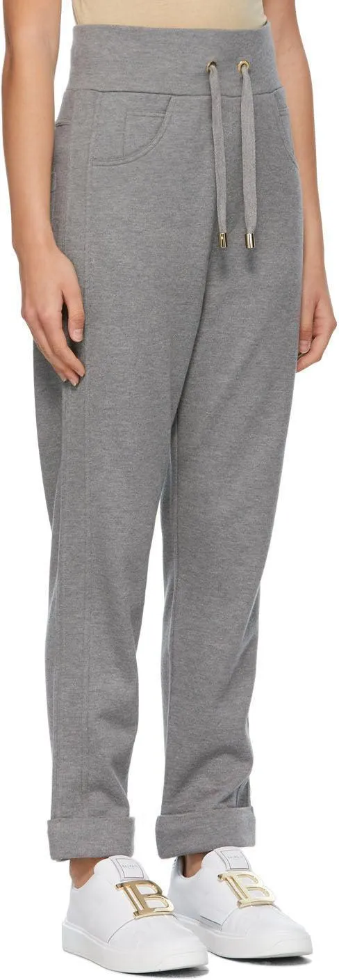 Balmain Grey Embossed Monogram Lounge Pants