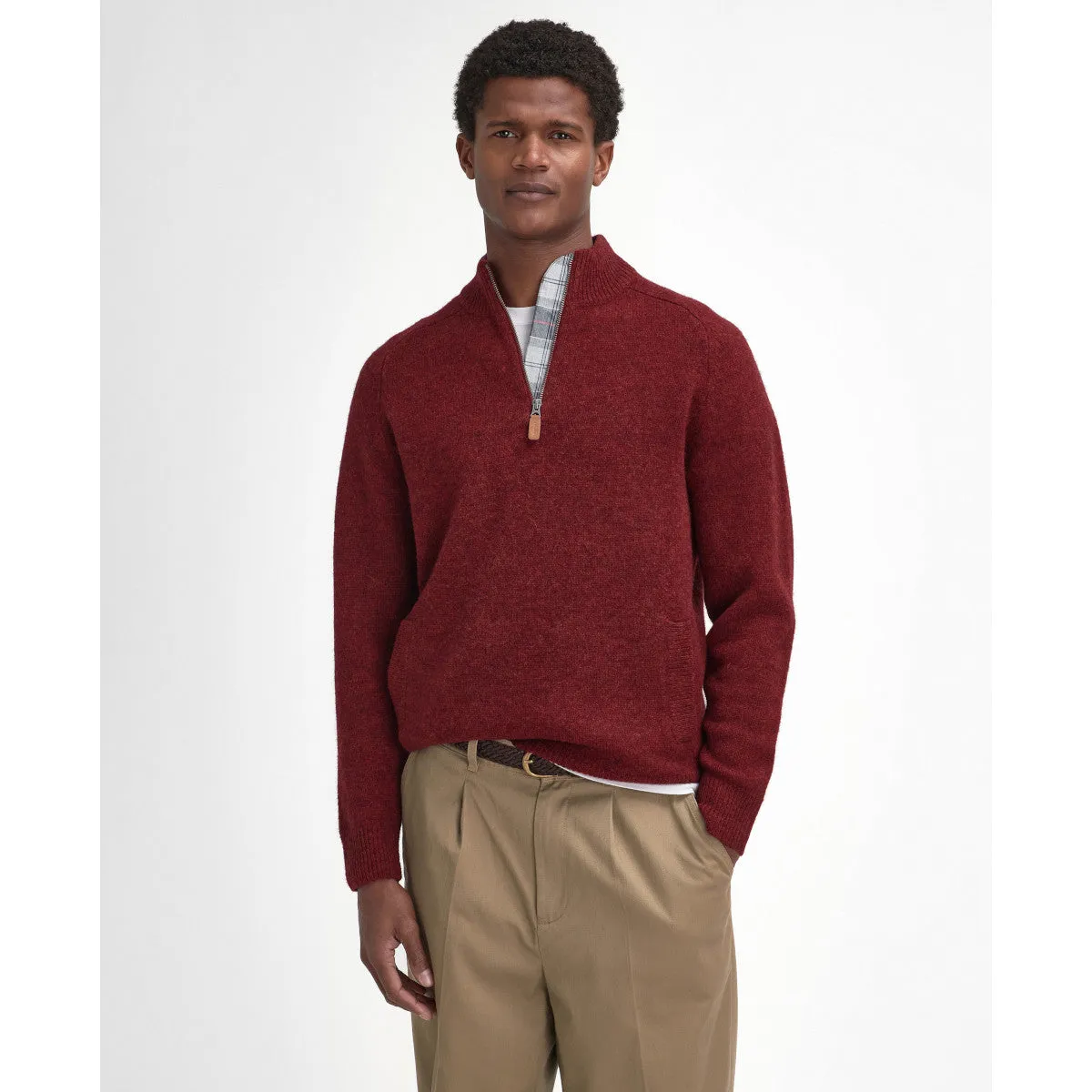Barbour Talder Half Zip Knit RE44 Red