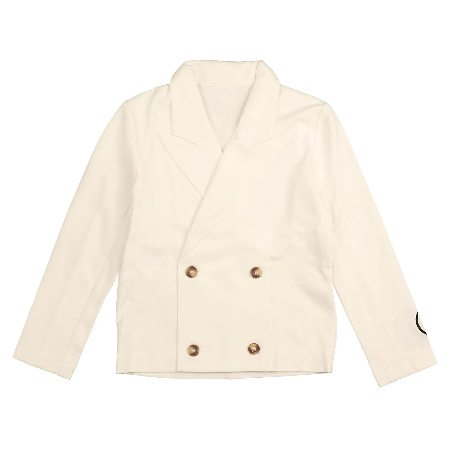 Belati Double Breasted Collared Jersey Jacket With Sailor Embroidery