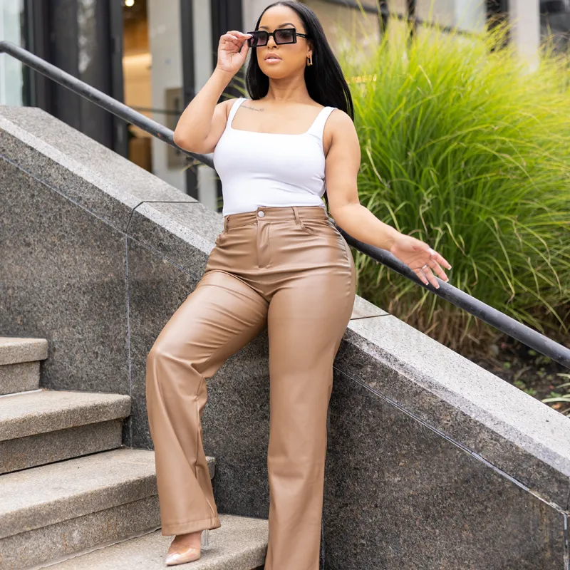 Caramel Leather Pants