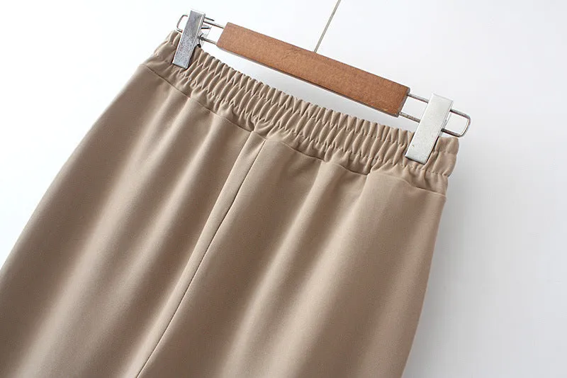 Casual Women Pants Plus Size Elastic Waist Suits Drape Slim Look Loose Pants