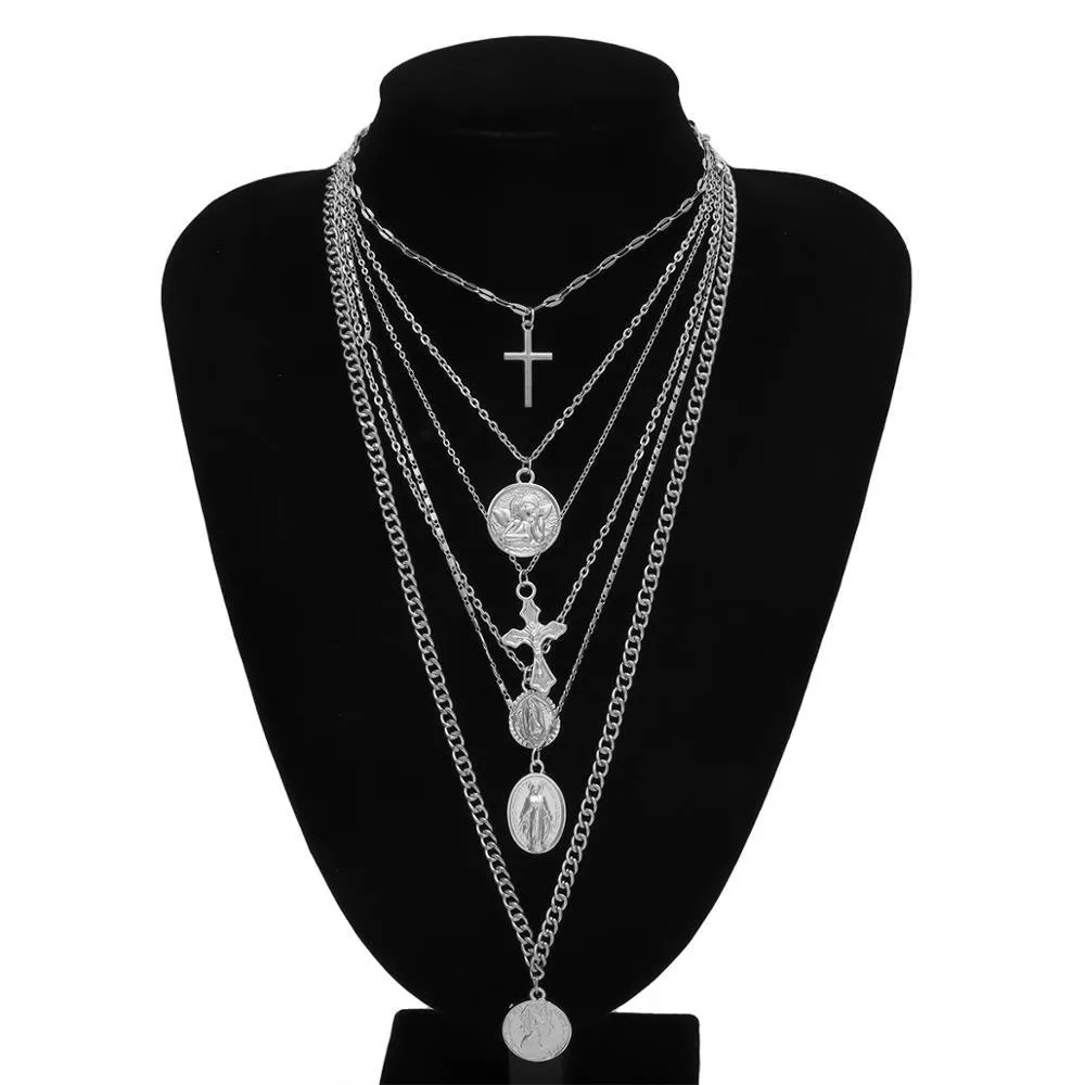 Head Pendant Necklace - Multi-Layered Women Jewelry