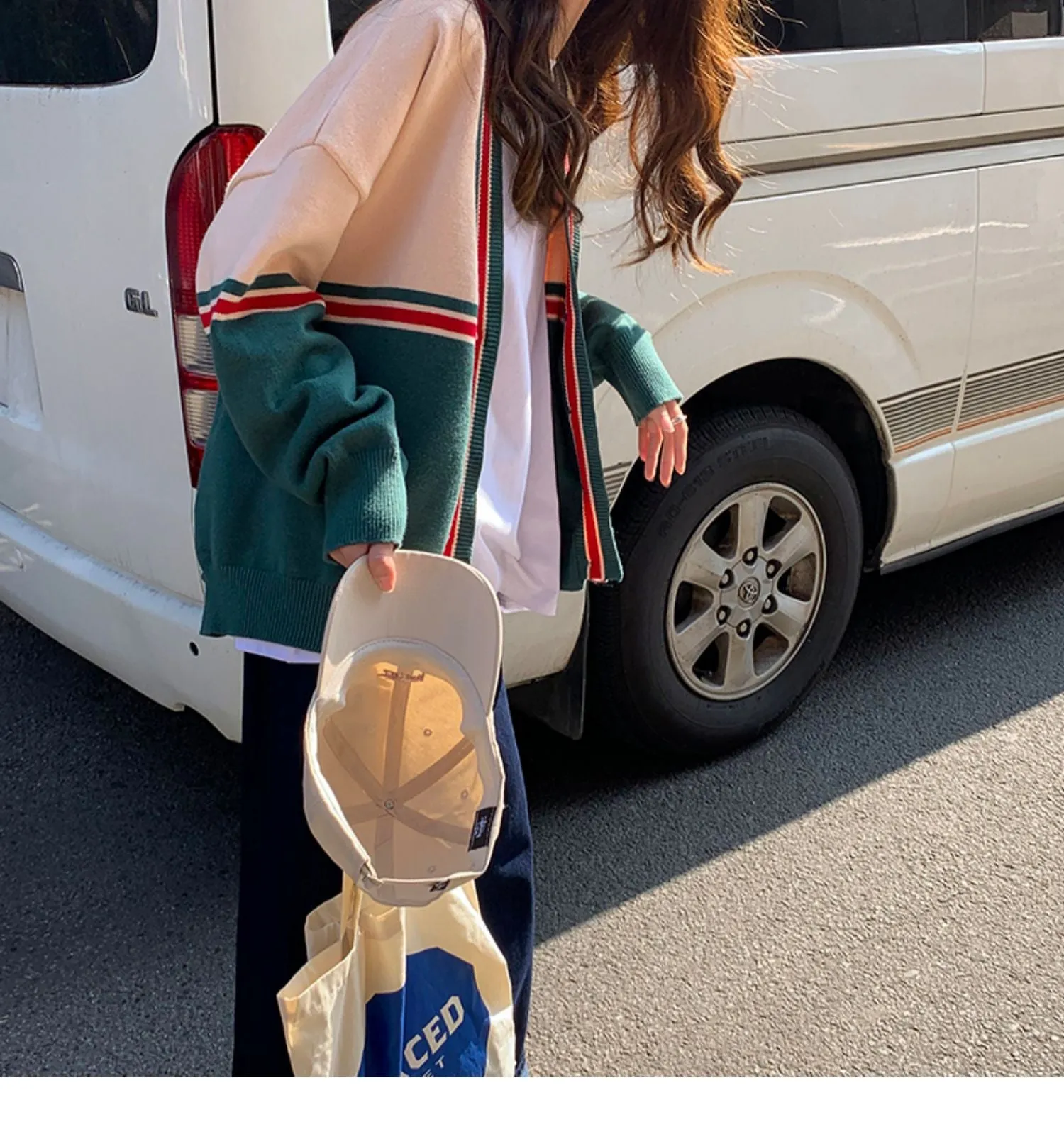 Hong Kong Sets Women Vintage chic Trendy Sweater Denim Wide-legged Pants Two-Piece Outerwear