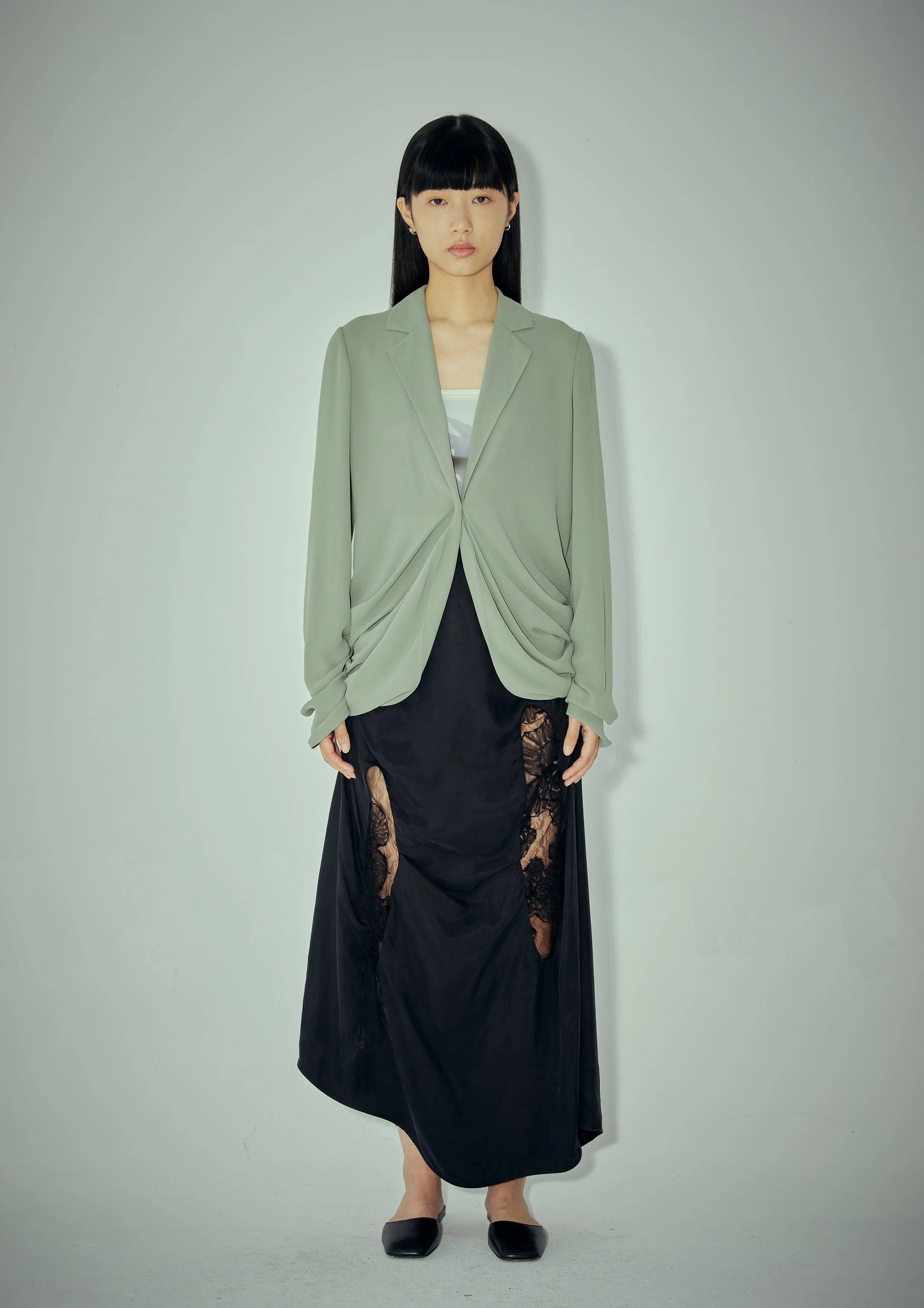 Knee Hollow Pleated Skirt