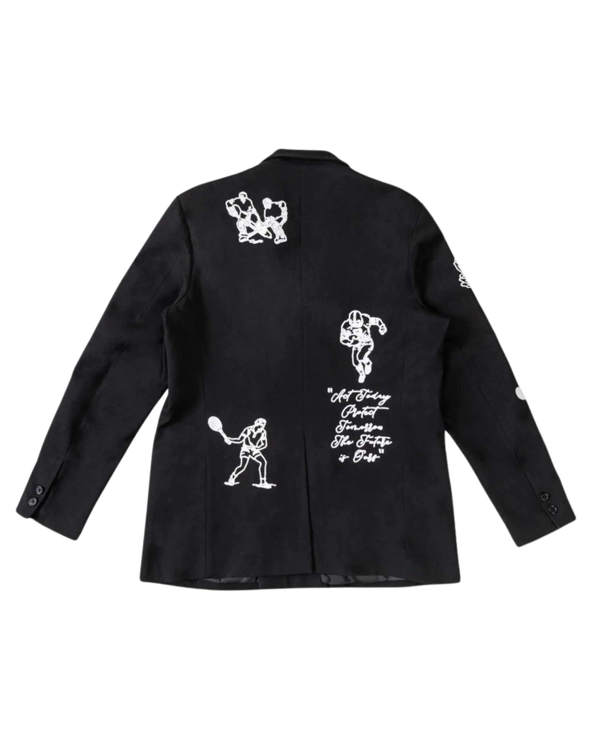 Multi Patches Double Breasted Blazer