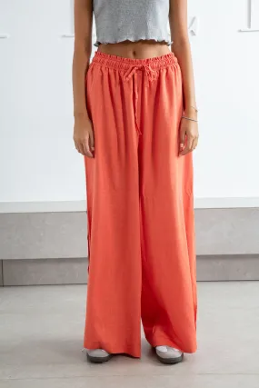 Orange Side Slit Pants - Zola