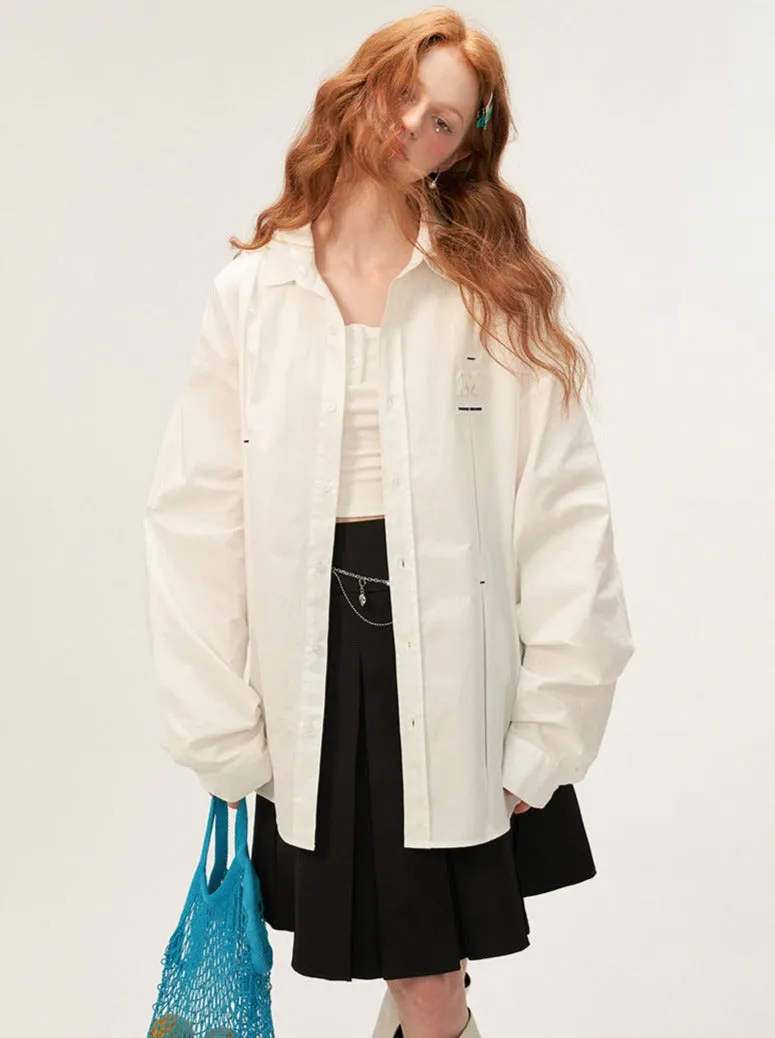 Pleated Hooded Shirt Deconstructed Dark