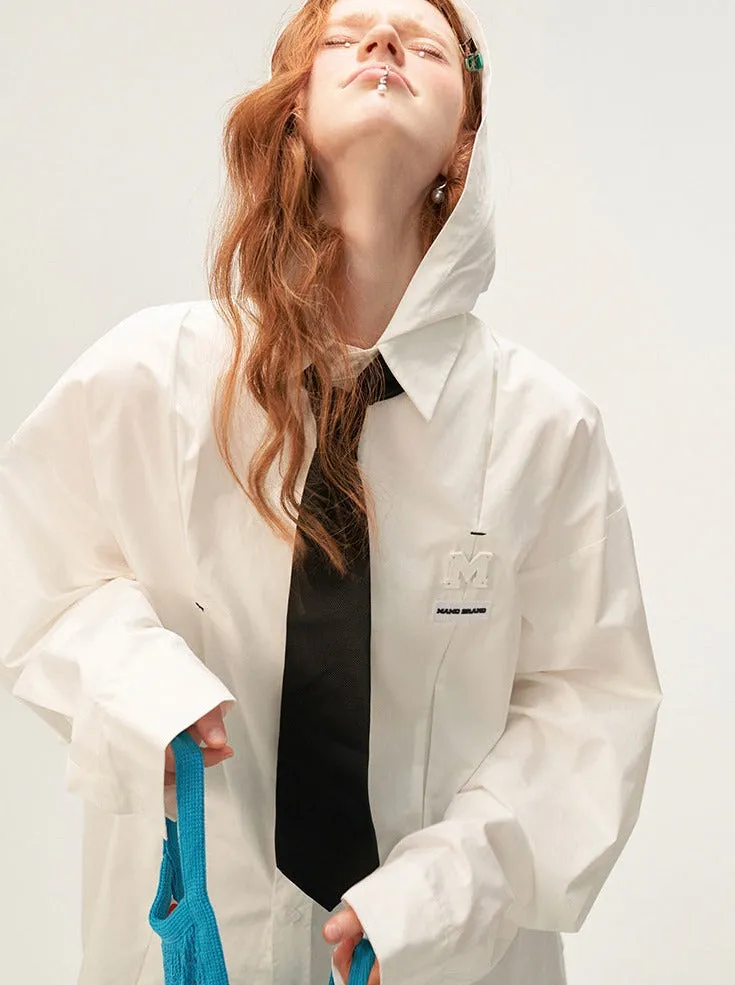 Pleated Hooded Shirt Deconstructed Dark