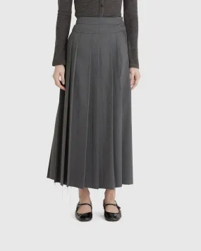 Pleated Wrap Maxi Skirt