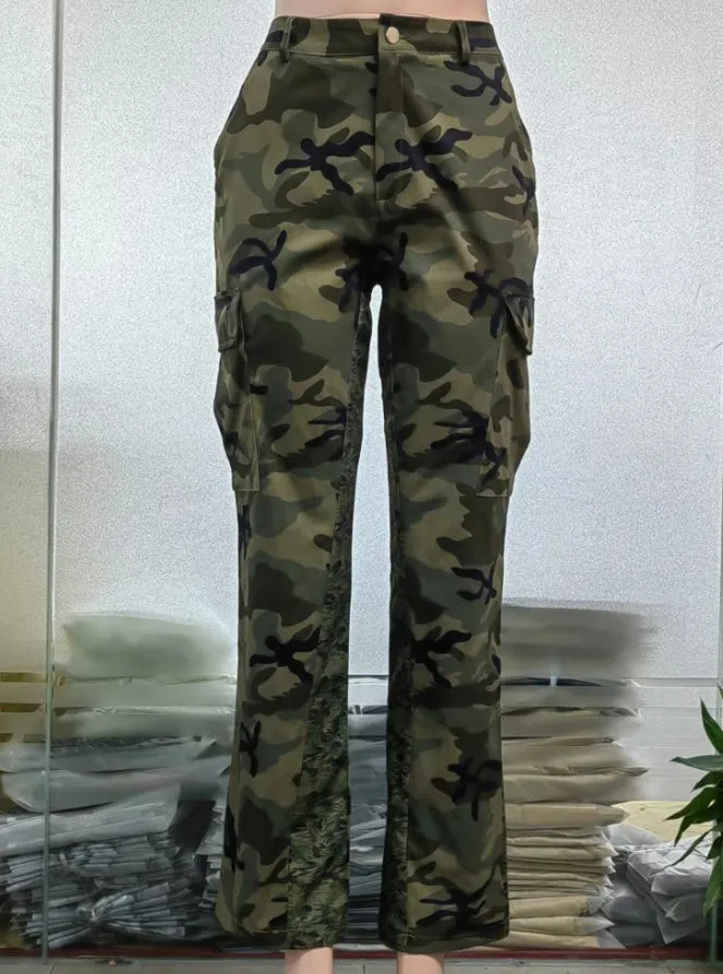 Straight-leg Camouflage Casual Pants
