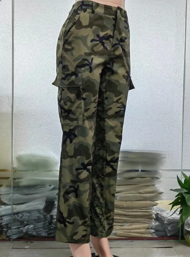 Straight-leg Camouflage Casual Pants