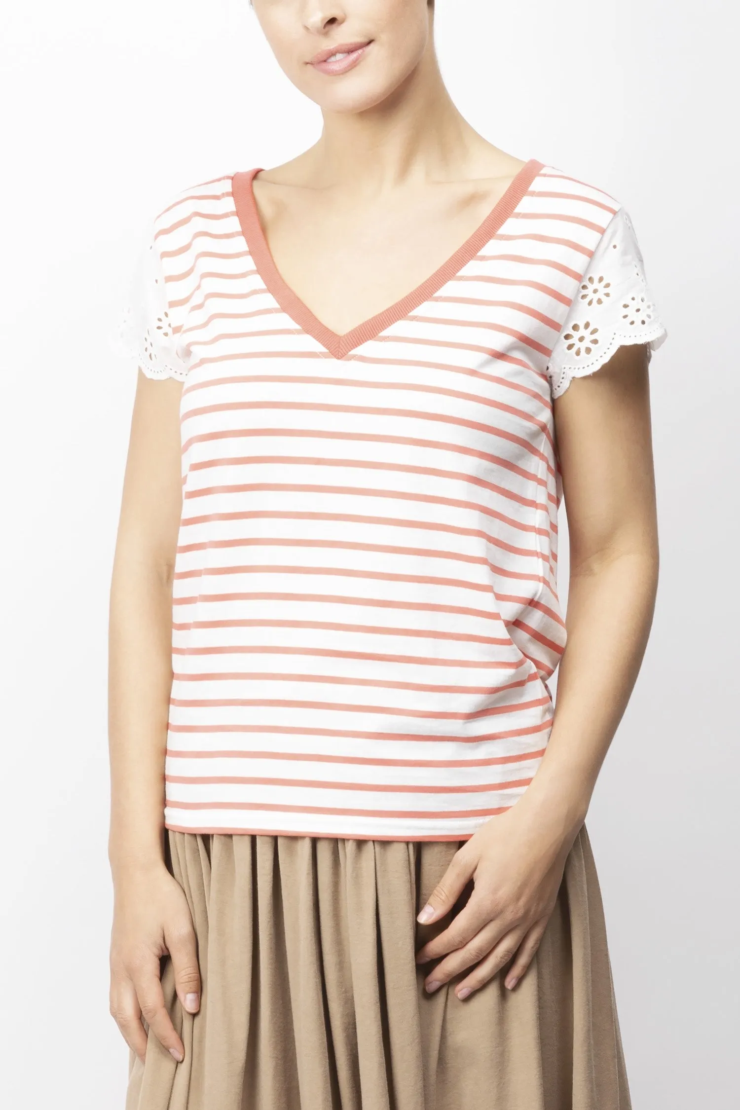 Striped Lace T-shirt