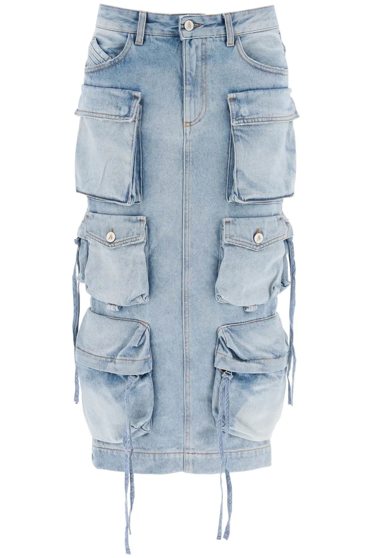 The Attico Cargo Denim Skirt