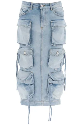 The Attico Cargo Denim Skirt