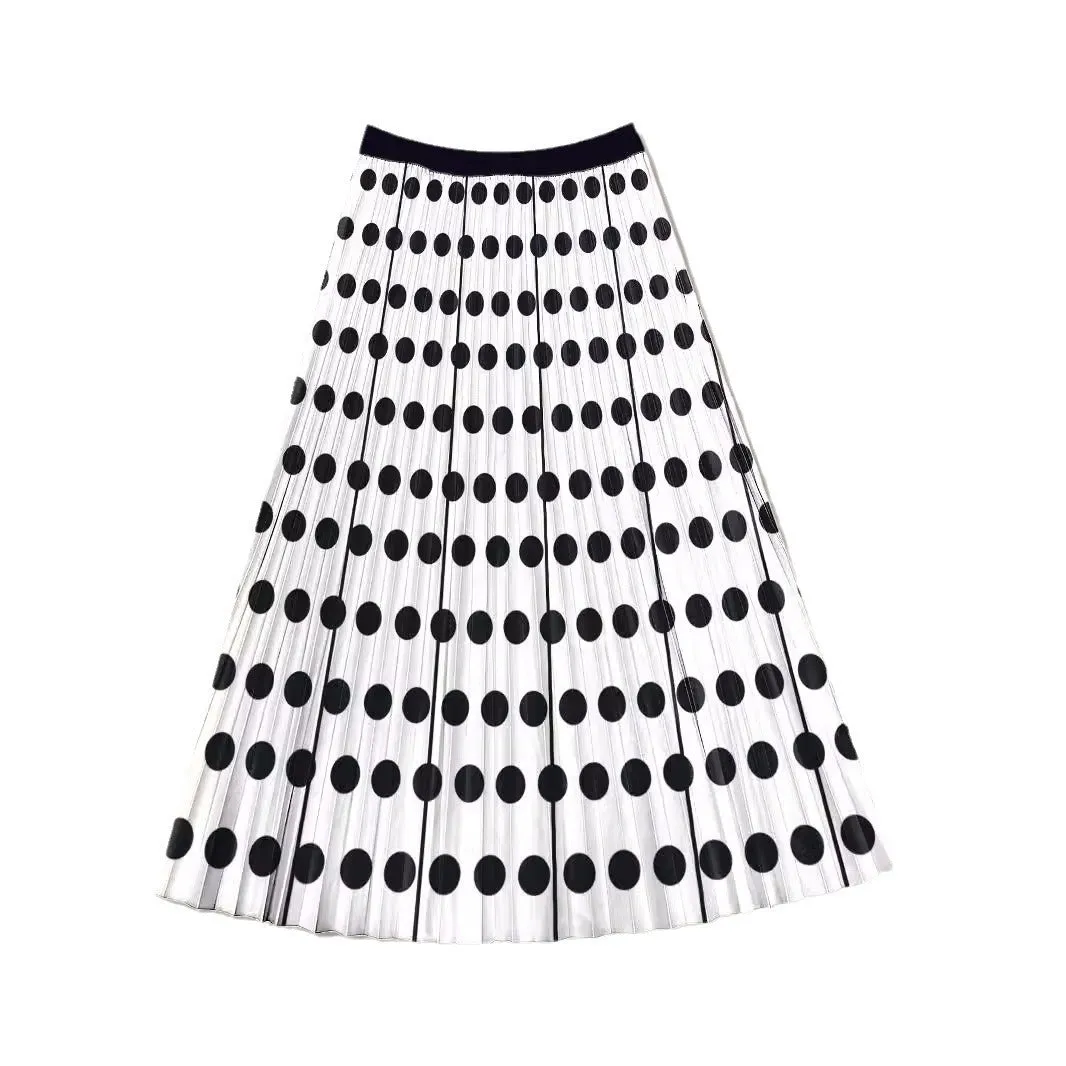 Vacation Style Skirt Slimming Pleated Skirt Printed