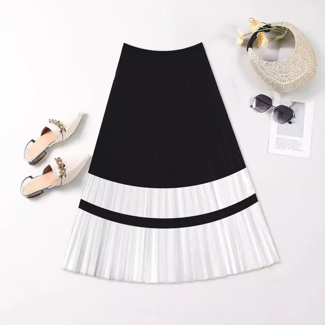 Vacation Style Skirt Slimming Pleated Skirt Printed