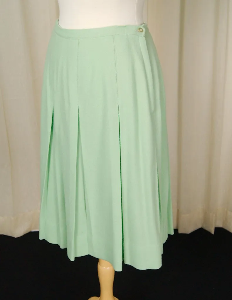 Vintage 1950s Mint Pleated Skirt