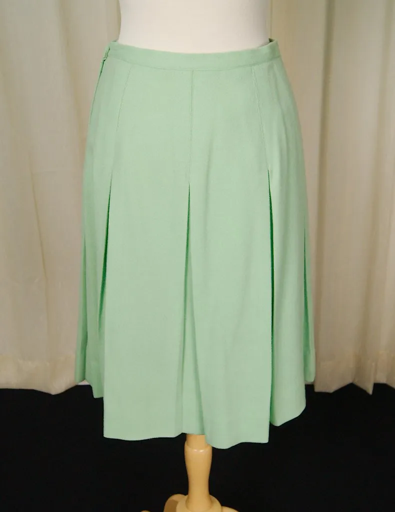 Vintage 1950s Mint Pleated Skirt