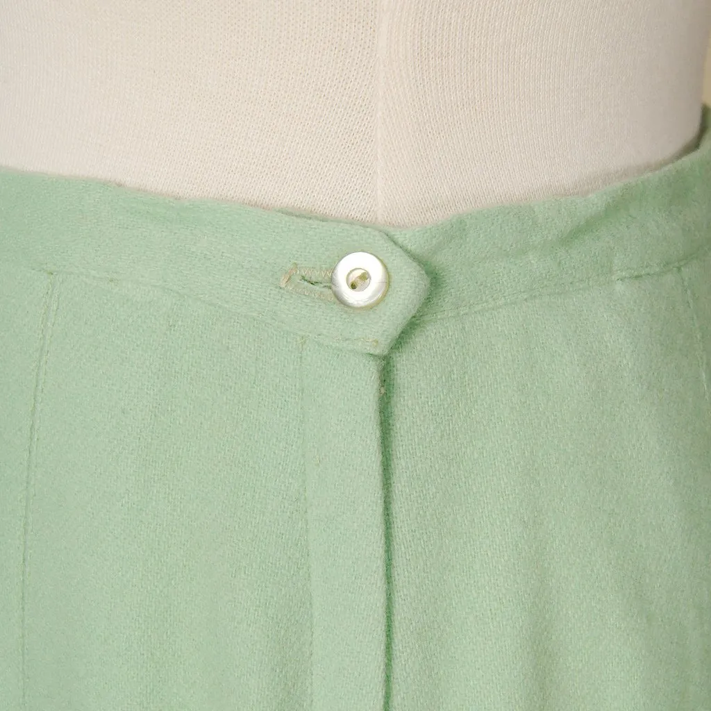 Vintage 1950s Mint Pleated Skirt