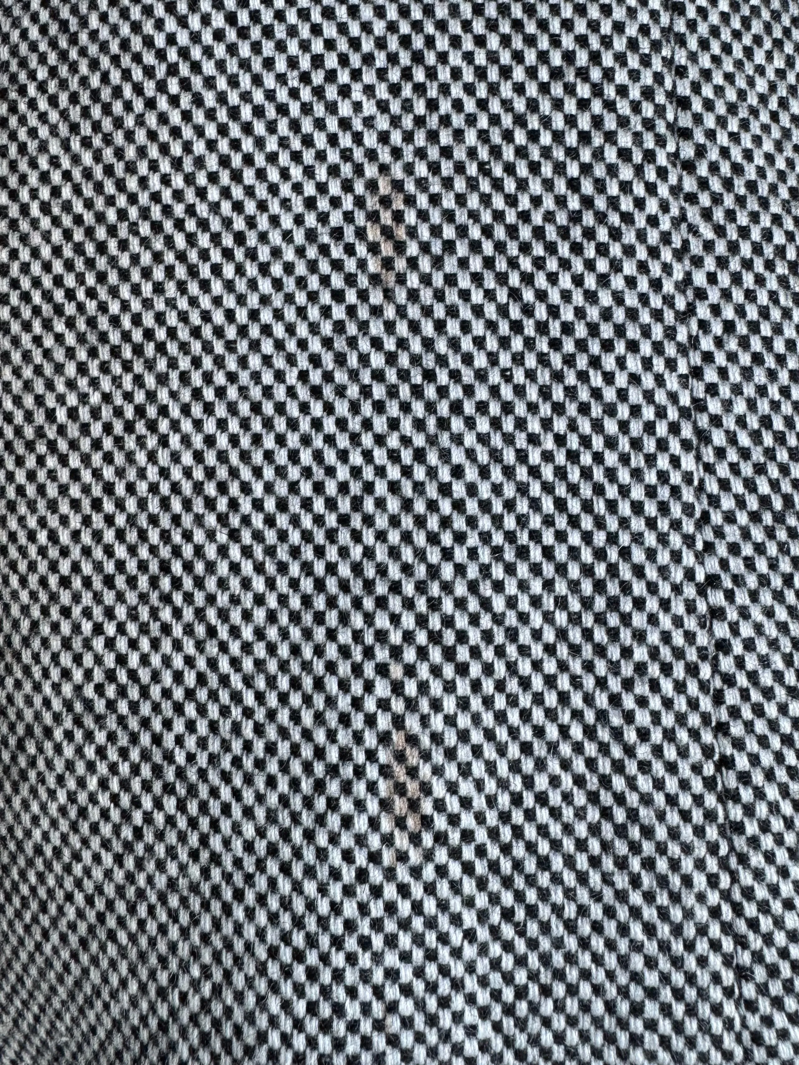 Vintage Velvet Collar Check Woven Wool Blazer (L)